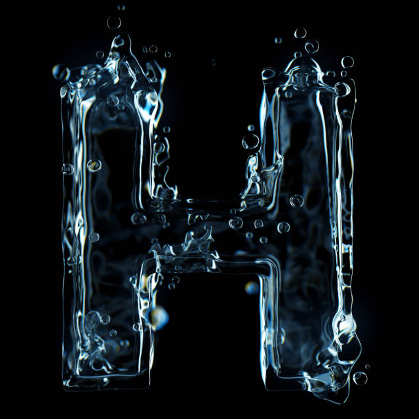 istock Liquid letter H water splash isolated on black background 1211325537