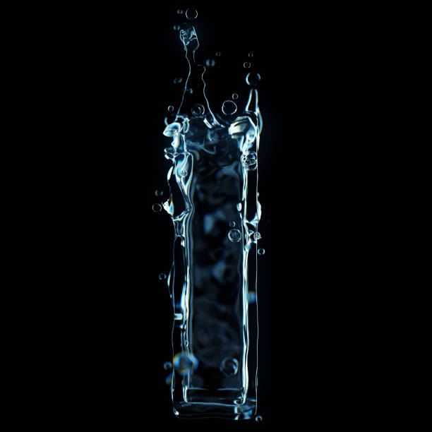 istock Liquid letter I water splash isolated on black background 1211325558