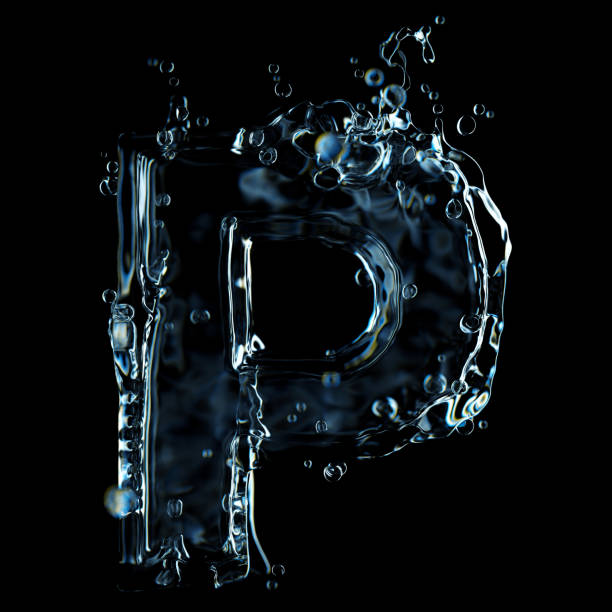 istock Liquid letter P water splash isolated on black background 1211325776