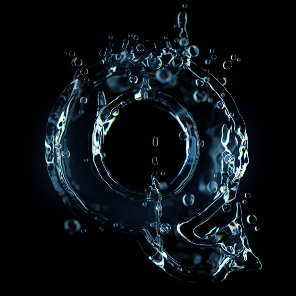 istock Liquid letter Q water splash isolated on black background 1211325790