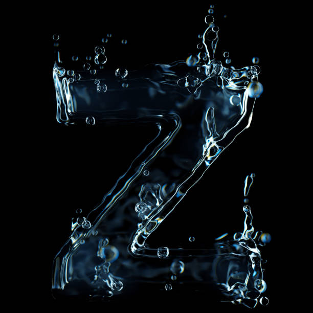 istock Liquid letter Z water splash isolated on black background 1211326002
