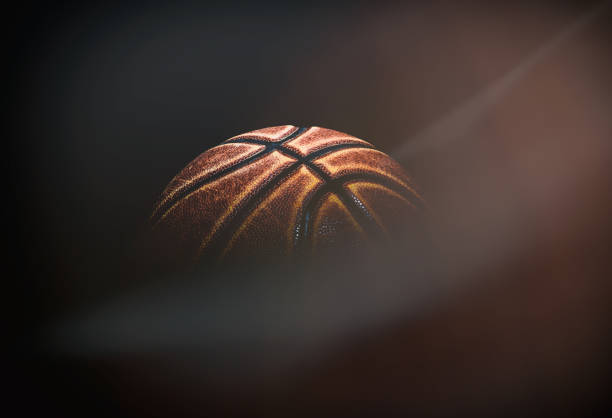 basketball ball on black background.