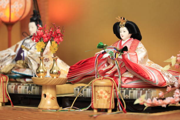 Hina doll (Japanese traditional doll) on Hina festival