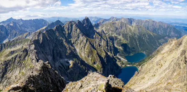 Holidays in Poland - View of the high Polish Tatras from the peak of Rysy