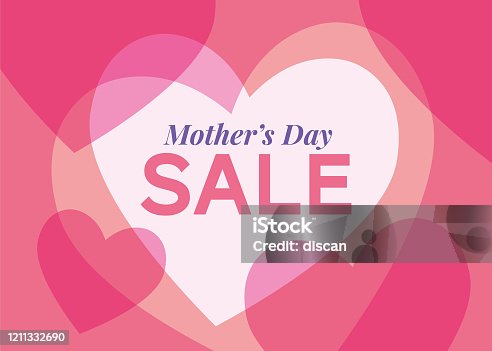 istock Mother’s Day sale background with hearts frame. 1211332690