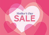 istock Mother’s Day sale background with hearts frame. 1211332690