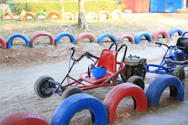 istock Empty go kart in the track outdoor. 1211334025