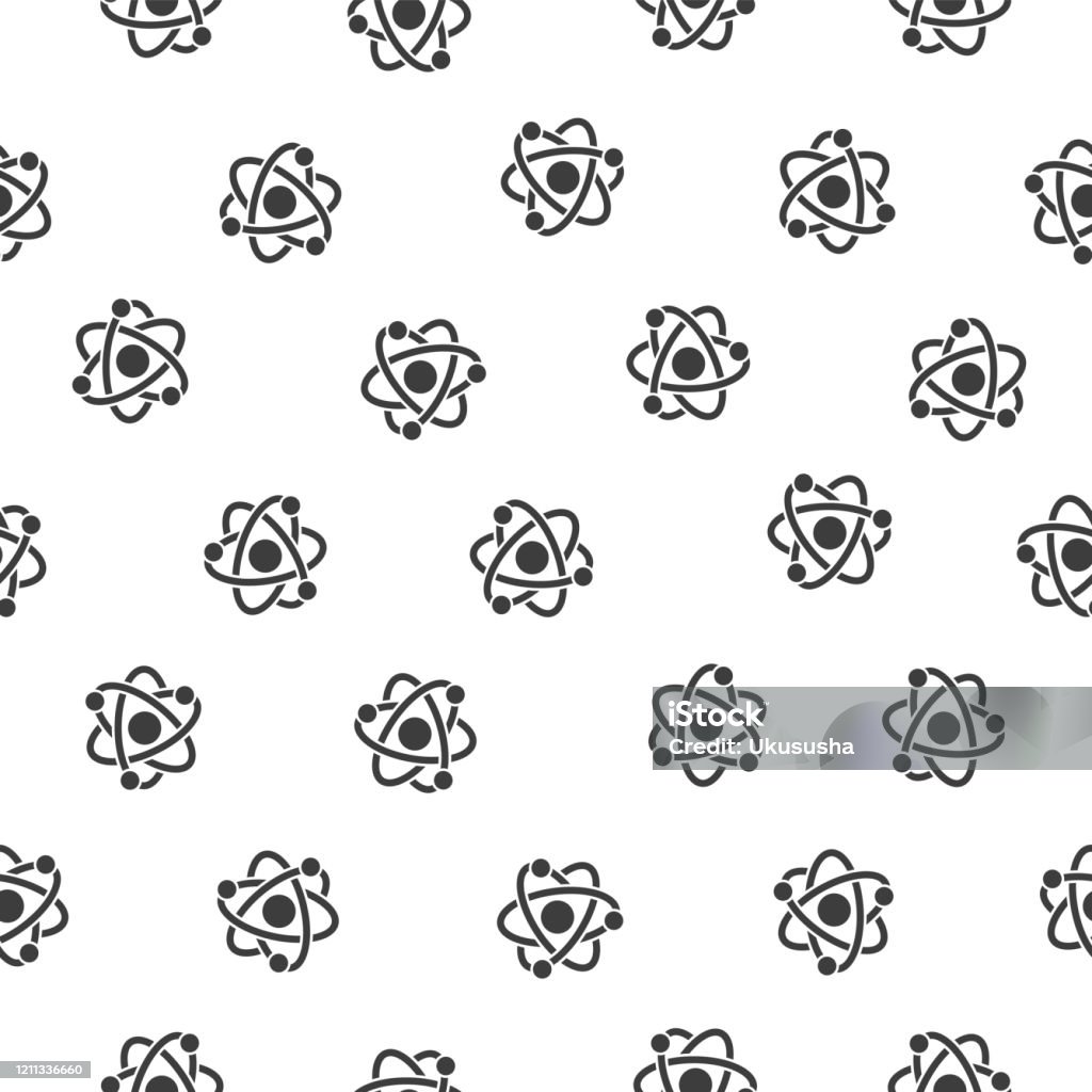 Random Atom Pattern Seamless Vector Pattern Of Atom Model Stock Illustration - Download ...
