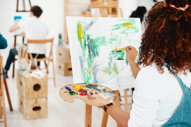 istock Abstract paintings are her favourite 1211337272