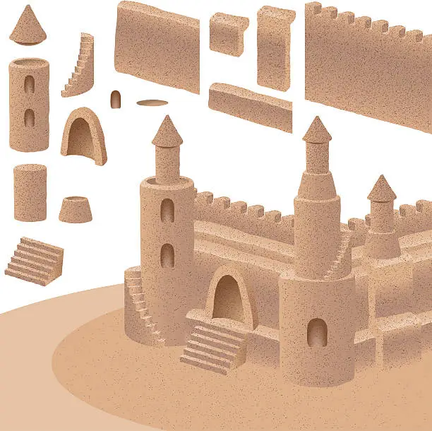 Vector illustration of Sand Castle (CMYK)