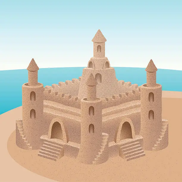 Vector illustration of sand castle (CMYK eps8)