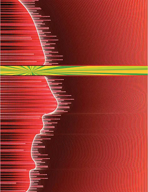 Vector illustration of Emotion of the face. Red color (CMYK)