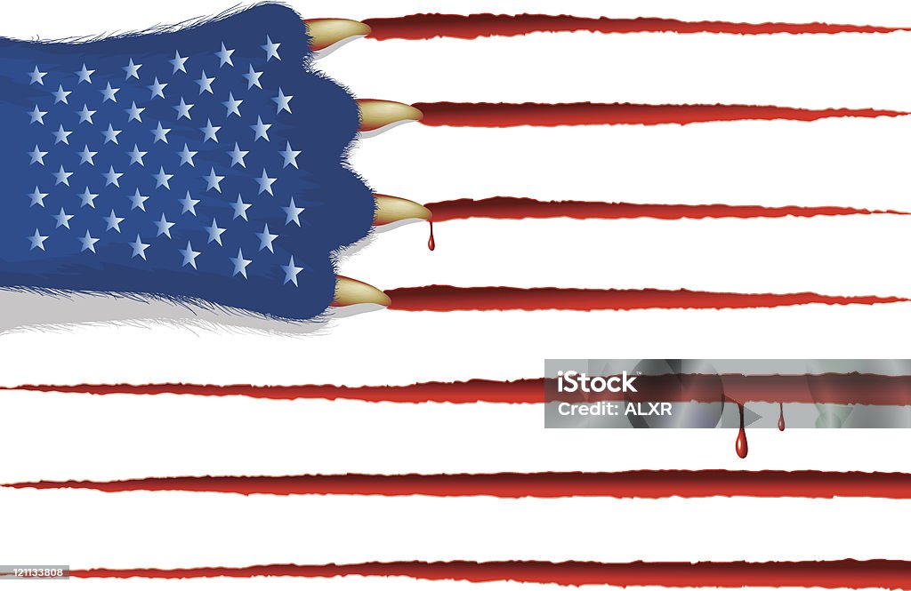 Drapeau des États-Unis - clipart vectoriel de Déchirer libre de droits