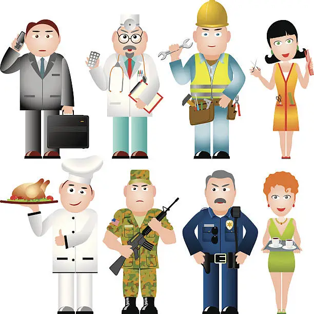 Vector illustration of People and Occupation (professions) (CMYK)