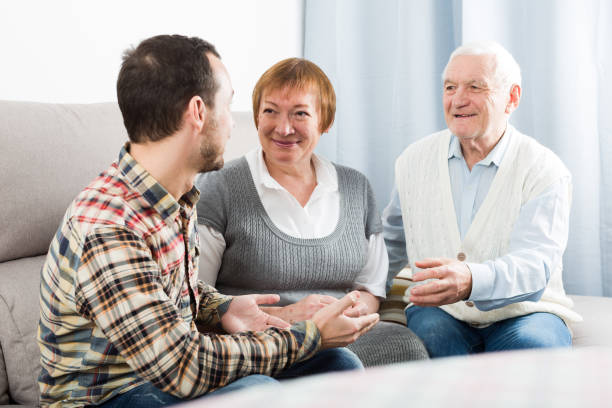 istock Grandparents and grandson talk 1211341399