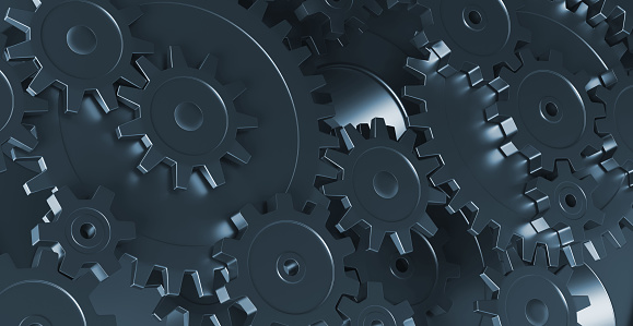 gears, horizontal, background, 3d rendering