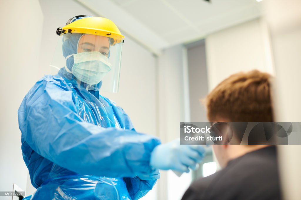 coronavirus screening at medical centre Doctor Stock Photo