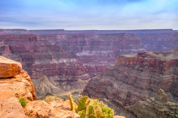 istock Grand Canyon view from Eagle Point with cactus in foreground, Arizona, USA 1211343074