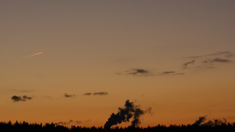 Morning Twilight Sky in Berlin Spandau of October 30, 2019, Germany
