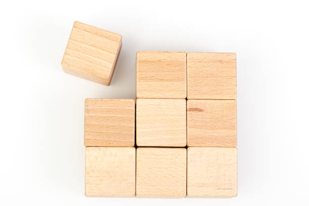 istock Wooden cubes on a white background 1211349466