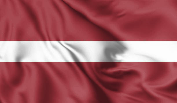 istock Latvia flag blowing in the wind. Background texture. 3d Illustration. 1211349810