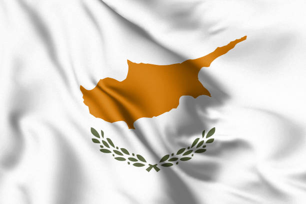 istock Cyprus flag blowing in the wind. Background texture. 3d Illustration. 1211349816