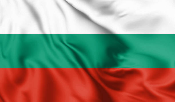 istock Bulgaria flag blowing in the wind. Background texture. Sofia, Bulgaria. 3d Illustration. 1211349837