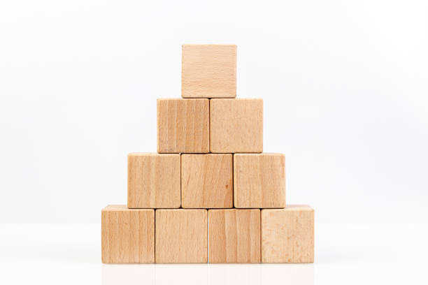 istock Wooden cubes on a white background 1211350194