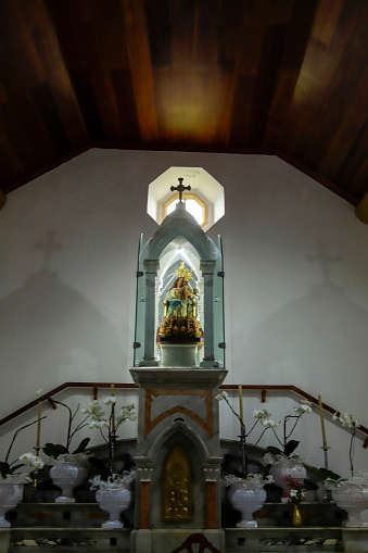interior of the sanctuary of Nossa Senhora de Monte Serrat. Is the patron saint of Santos city and was founded in 1603. Brazil