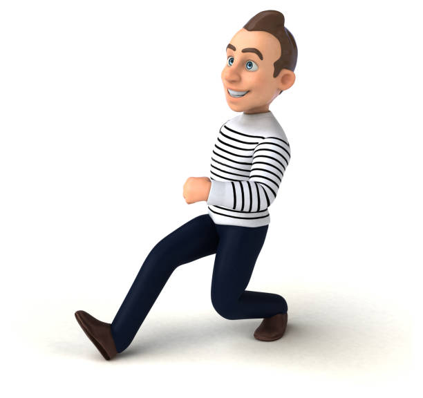 istock Fun 3D cartoon casual character 1211356126