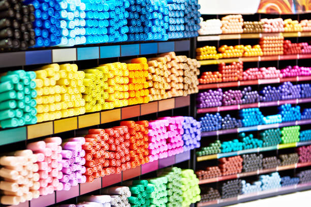 istock Markers and pencils in store 1211358536