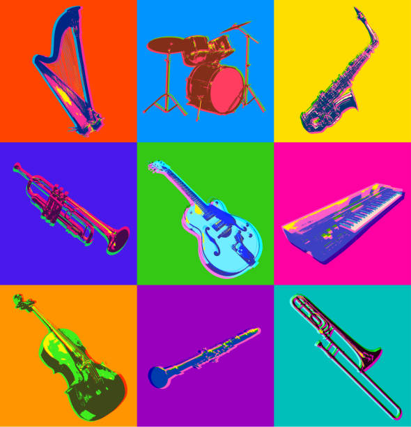 Jazz Musical Instrument Icons Stock Illustration - Download Image