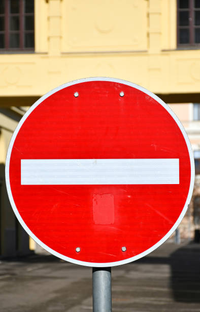 istock Do not enter road sign on the street 1211359921