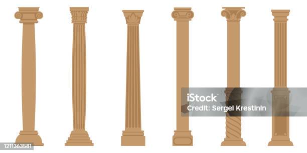 Columns Ancient Vector Vector Set Of Ancient Columns Stock Illustration - Download Image Now ...