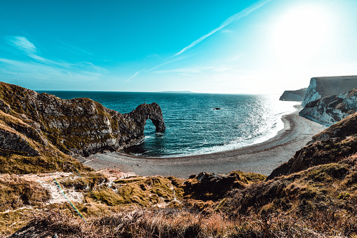 Cliffs And Beach At Durdle Door, UK