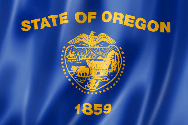 istock Oregon flag, USA 1211368725