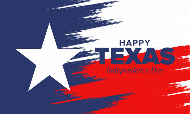 ilustrações de stock, clip art, desenhos animados e ícones de texas independence day. freedom holiday in unites states, celebrated annual in march. lone star flag. texas flag. patriotic sign and elements. poster, card, banner and background. vector illustration - day backgrounds traditional culture creativity