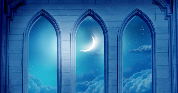 istock Ramadan Kareem background with  mosque arch. 1211371447