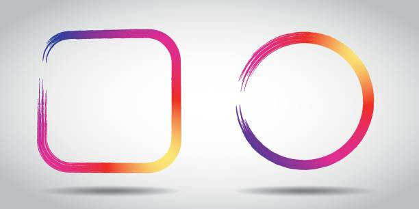 gradient kolorów ikony mediów społecznościowych. kolor ikony - instagram stock illustrations