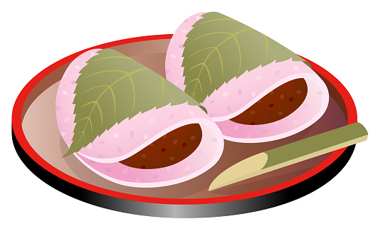 Pink Rice Cakes Sakuramochi Japanese Pink Rice Cakes Filled With Sweetened Bean Paste ...