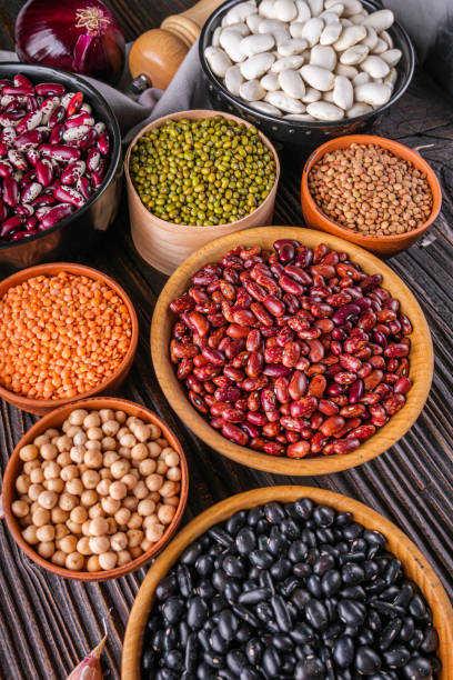 istock Fresh organic natural beans on wooden rustic background 1211373746