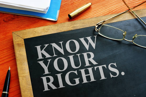 redundancy concept. know your rights sign. - finishing employment issues occupation downsizing imagens e fotografias de stock