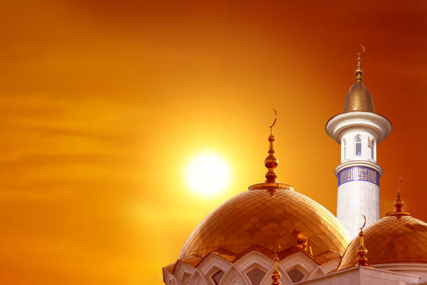 istock Ramadan Kareem background. Mosque at sunset. 1211377590