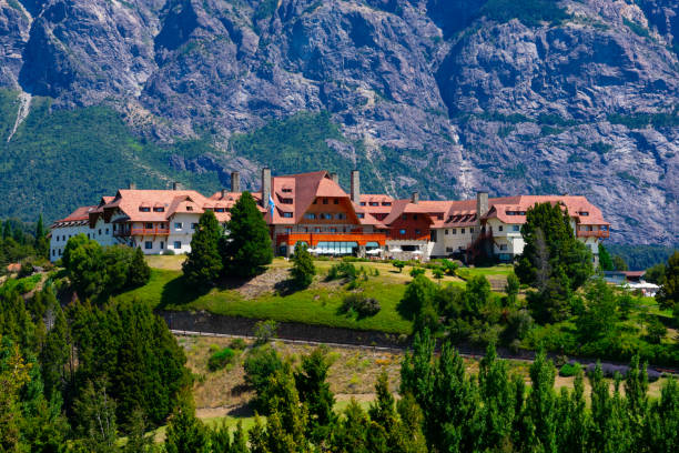 view of llao llao hotel and resort - llao llao hotel imagens e fotografias de stock