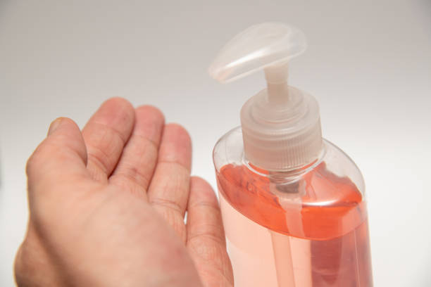 istock Clear pink hand sanitizer coronavirus protection 1211381980