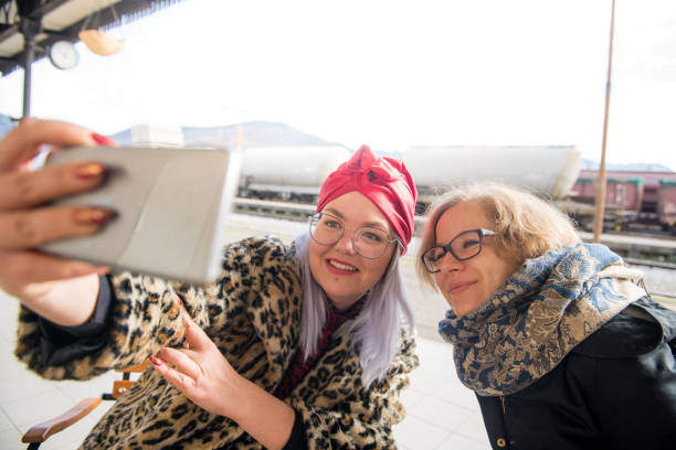 istock Two Women Friends Taking Selfies 1211382577