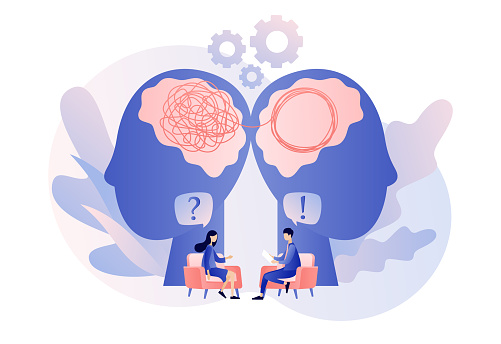 Psychologist Consulting Patient Psychotherapy Practice Psychological Help  Psychologist Service Private Counseling Psychology Modern Flat Cartoon  Style Vector Illustration On White Background Stock Illustration - Download  Image Now - iStock
