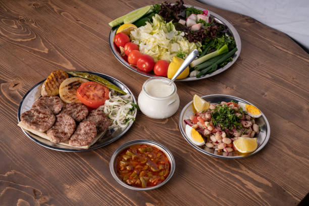 istock Turkish meatballs menu served stock photo 1211390748