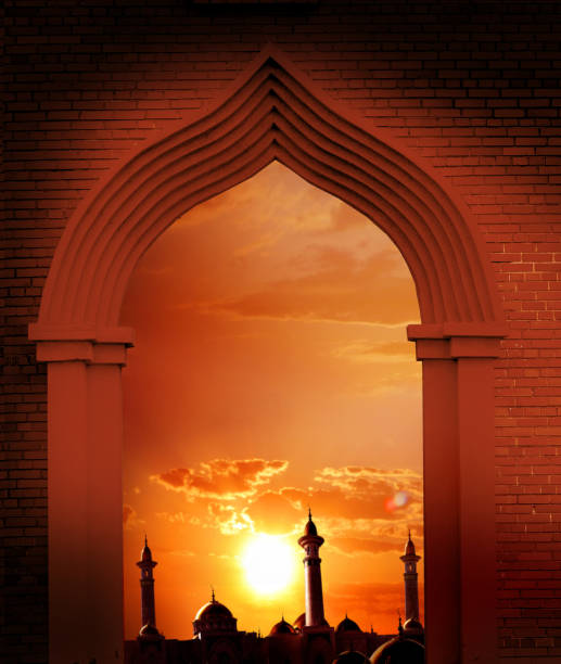 Ramadan Kareem background.Mosque arch