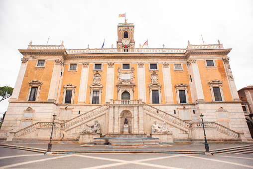 Palace of the Senators in Piazza del Campidoglio (Capitoline Square) on the Capitoline Hill, Rome, Italy.